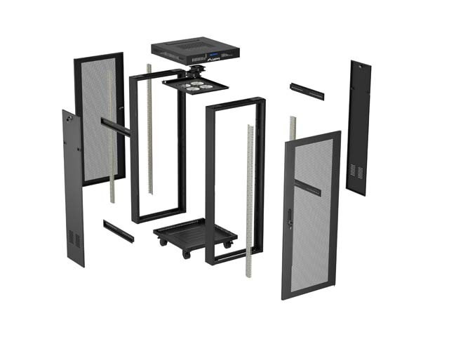 Lanberg Szafa instalacyjna rack stojąca 19" 24U  600x600 czarna drzwi perforowane LCD (Flat pack) V2