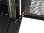 Lanberg Szafa instalacyjna rack stojąca 19" 24U  600x600 czarna drzwi perforowane LCD (Flat pack) V2