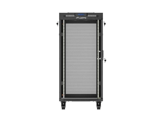 Lanberg Szafa instalacyjna rack stojąca 19" 24U  600x600 czarna drzwi perforowane LCD (Flat pack) V2