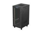 Lanberg Szafa instalacyjna rack stojąca 19" 24U  600x800 czarna drzwi przeszklone LCD ( Flat pack) V2