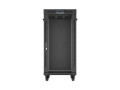 Lanberg Szafa instalacyjna rack stojąca 19" 24U  600x800 czarna drzwi przeszklone LCD ( Flat pack) V2