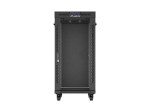 Lanberg Szafa instalacyjna rack stojąca 19" 24U  600x800 czarna drzwi przeszklone LCD ( Flat pack) V2