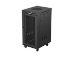 Lanberg Szafa instalacyjna rack stojąca 19" 24U 600x800 czarna drzwi perforowane LCD ( Flat pack) V2