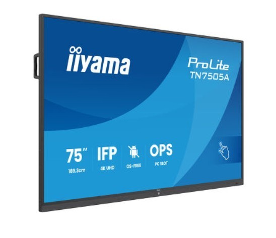IIYAMA Monitor 75 cali TN7505A-B1AG IPS,4K,40pkt,500cd,nonOS,1200:1,5ms,    DeepContrast-IR+, 1xVGA,2xHDMI,DP,USB-C(PD65W),2xRJ45,2x20W,PiP,PbP,UCHWYT