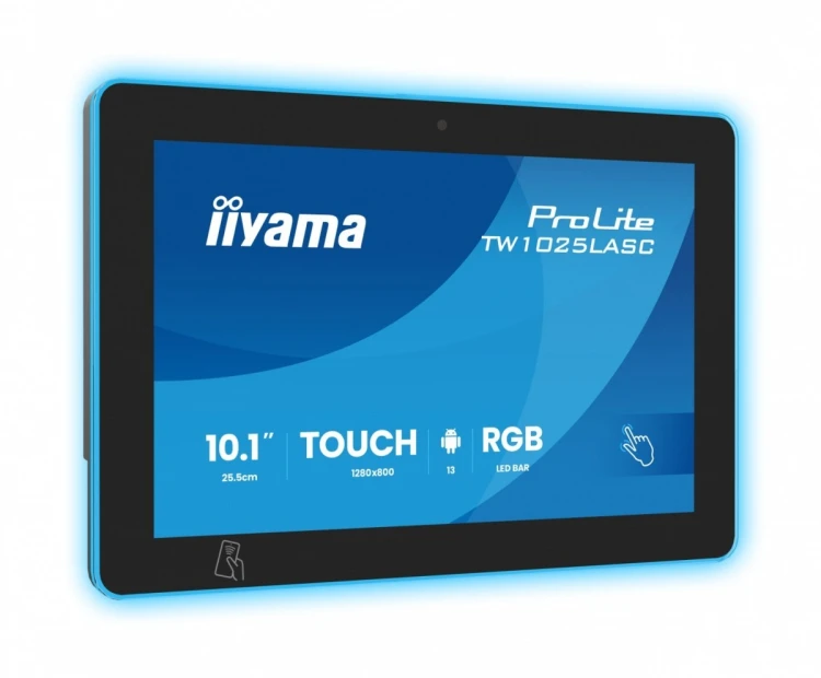 IIYAMA Monitor ProLite 10.1 cala TW1025ALASC-B3PNR,10P.DOT.IPS,WIFI,450 cd/m2,2x2W,3xUSB, RJ45, MICRO, A14, NFC , kamera internetowa (5MPa), pasek świ