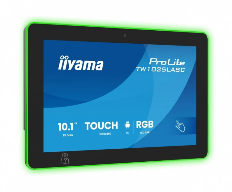 IIYAMA Monitor ProLite 10.1 cala TW1025ALASC-B3PNR,10P.DOT.IPS,WIFI,450 cd/m2,2x2W,3xUSB, RJ45, MICRO, A14, NFC , kamera internetowa (5MPa), pasek świ