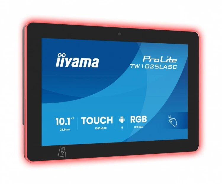 IIYAMA Monitor ProLite 10.1 cala TW1025ALASC-B3PNR,10P.DOT.IPS,WIFI,450 cd/m2,2x2W,3xUSB, RJ45, MICRO, A14, NFC , kamera internetowa (5MPa), pasek świ