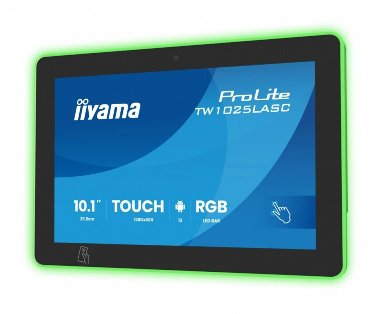 IIYAMA Monitor ProLite 10.1 cala TW1025ALASC-B3PNR,10P.DOT.IPS,WIFI,450 cd/m2,2x2W,3xUSB, RJ45, MICRO, A14, NFC , kamera internetowa (5MPa), pasek świ