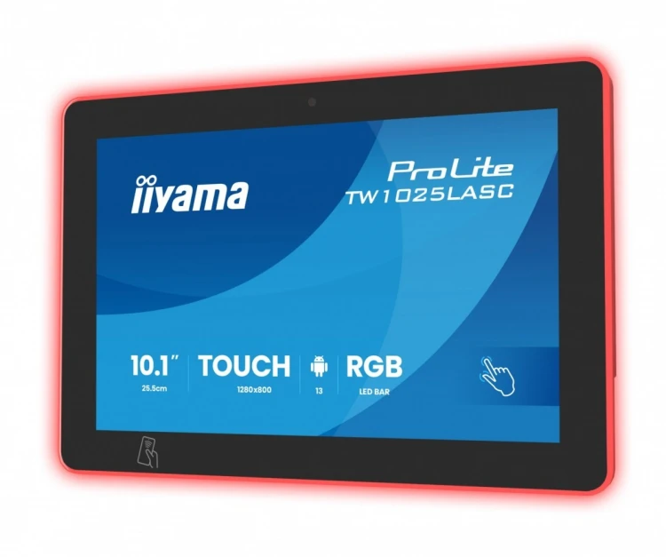 IIYAMA Monitor ProLite 10.1 cala TW1025ALASC-B3PNR,10P.DOT.IPS,WIFI,450 cd/m2,2x2W,3xUSB, RJ45, MICRO, A14, NFC , kamera internetowa (5MPa), pasek świ