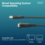 Digitus Kabel adapter USB 2.0 do RS232 (DB9) | Chipset FTDI (FT232RNL) | PVC, czarny | Mocowanie w tulejkach gwintowanych | 1.8m