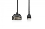 Digitus Kabel adapter USB 2.0 do RS232 (DB9) | Chipset FTDI (FT232RNL) | PVC, czarny | Mocowanie w tulejkach gwintowanych | 1.8m