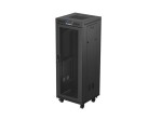 Lanberg Szafa instalacyjna rack stojąca 19 cali 32U 600x600 drzwi perforowane LCD czarna (Flat pack)