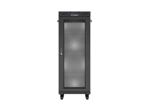 Lanberg Szafa instalacyjna rack stojąca 19 cali 32U 600x600 drzwi perforowane LCD czarna (Flat pack)