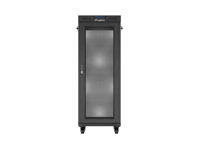 Lanberg Szafa instalacyjna rack stojąca 19 cali 32U 600x600 drzwi perforowane LCD czarna (Flat pack)