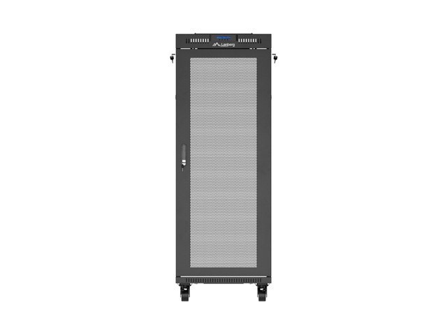 Lanberg Szafa instalacyjna rack stojąca 19 cali 32U 600x800 drzwi perforowane LCD czarna (Flat pack)