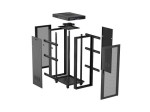 Lanberg Szafa instalacyjna rack stojąca 19 cali 32U 600x800 drzwi perforowane LCD czarna (Flat pack)