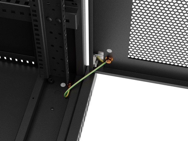 Lanberg Szafa instalacyjna rack stojąca 19 cali 32U 600x800 drzwi perforowane LCD czarna (Flat pack)