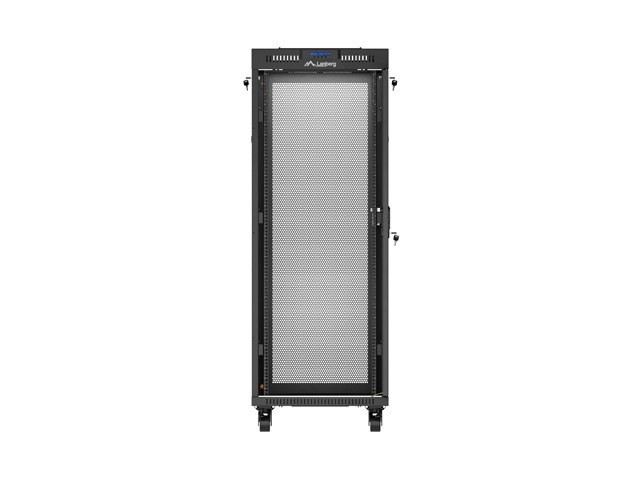 Lanberg Szafa instalacyjna rack stojąca 19 cali 32U 600x800 drzwi perforowane LCD czarna (Flat pack)
