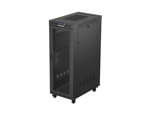Lanberg Szafa instalacyjna rack stojąca 19 cali 32U 600x1000 drzwi perforowane LCD czarna (Flat pack)