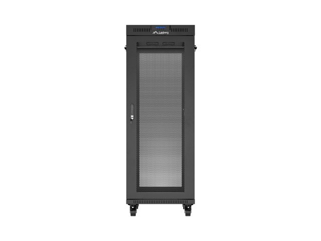 Lanberg Szafa instalacyjna rack stojąca 19 cali 32U 600x1000 drzwi perforowane LCD czarna (Flat pack)