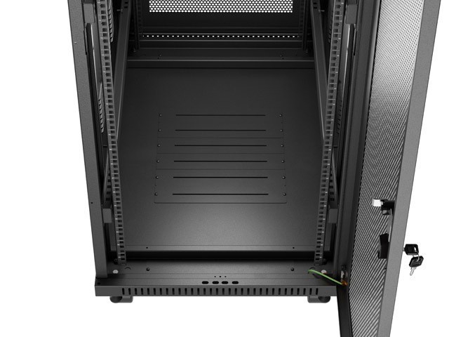 Lanberg Szafa instalacyjna rack stojąca 19 cali 32U 600x1000 drzwi perforowane LCD czarna (Flat pack)