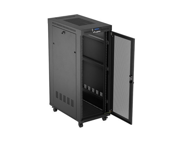 Lanberg Szafa instalacyjna rack stojąca 19 cali 32U 600x1000 drzwi perforowane LCD czarna (Flat pack)