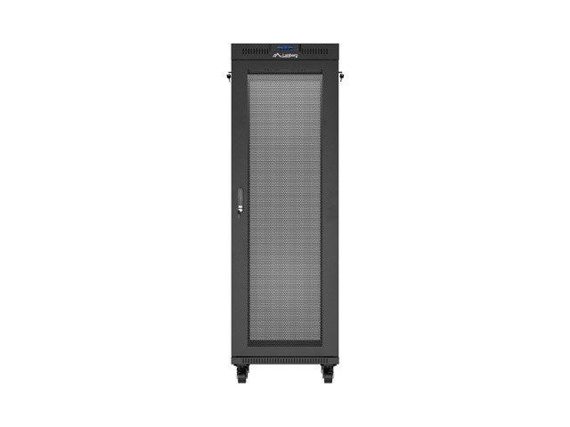 Lanberg Szafa instalacyjna rack stojąca 19 cali 37U 600x600 drzwi perforowane LCD czarna (Flat pack)