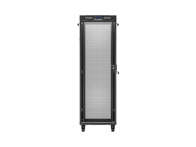 Lanberg Szafa instalacyjna rack stojąca 19 cali 37U 600x600 drzwi perforowane LCD czarna (Flat pack)