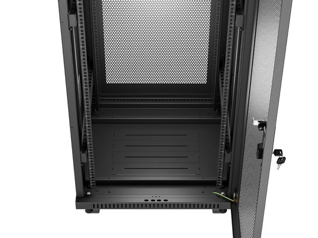 Lanberg Szafa instalacyjna rack stojąca 19 cali 37U 600x600 drzwi perforowane LCD czarna (Flat pack)
