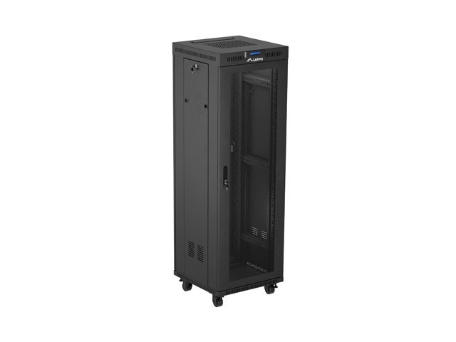 Lanberg Szafa instalacyjna rack stojąca 19 cali 37U 600x600 drzwi perforowane LCD czarna (Flat pack)