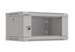 Lanberg Szafa instalacyjna rack wisząca 19" 4U 540x350 szara drzwi przeszklone (flat pack)