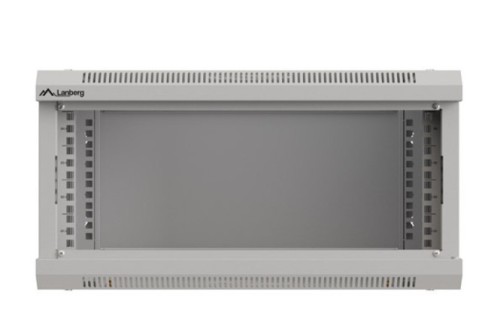 Lanberg Szafa instalacyjna rack wisząca 19" 4U 540x350 szara drzwi przeszklone (flat pack)