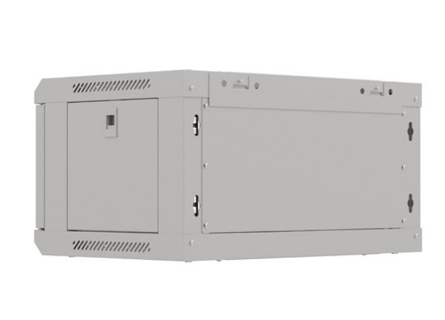 Lanberg Szafa instalacyjna rack wisząca 19" 4U 540x350 szara drzwi przeszklone (flat pack)