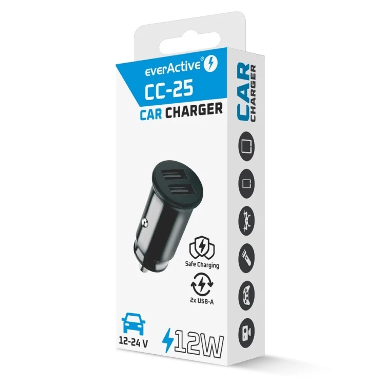 everActive Ładowarka samochodowa CC-25 2XUSB 12W