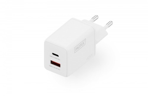Digitus Ładowarka sieciowa GaN II 45W | 1x USB-C, 1x USB-A | PD 3.0, QC 3.0 | Biała