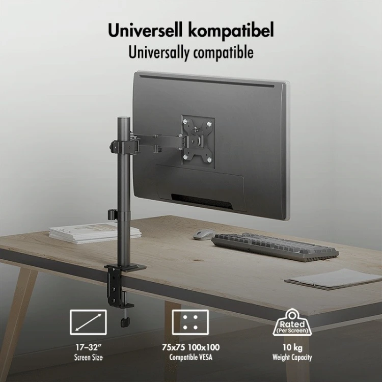 LogiLink Uchwyt do monitora 17 - 32', max 10kg., stalowy