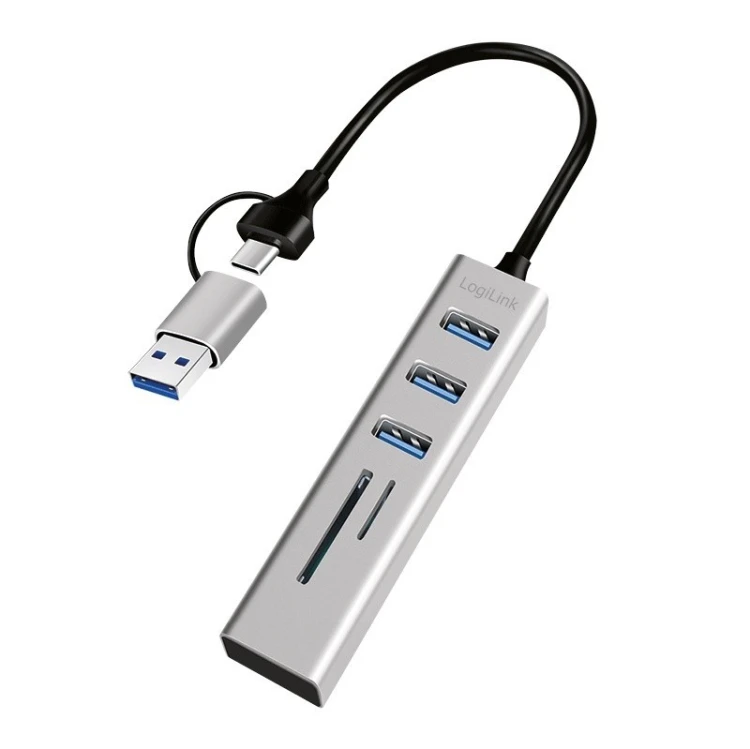 LogiLink Hub 3xUSB3.0 z czytnikiem kart pamięci