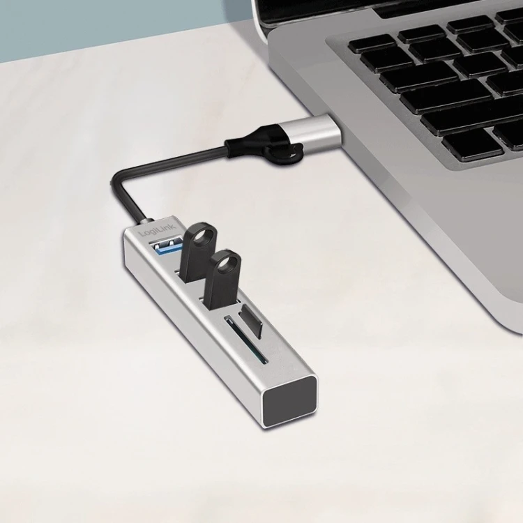 LogiLink Hub 3xUSB3.0 z czytnikiem kart pamięci