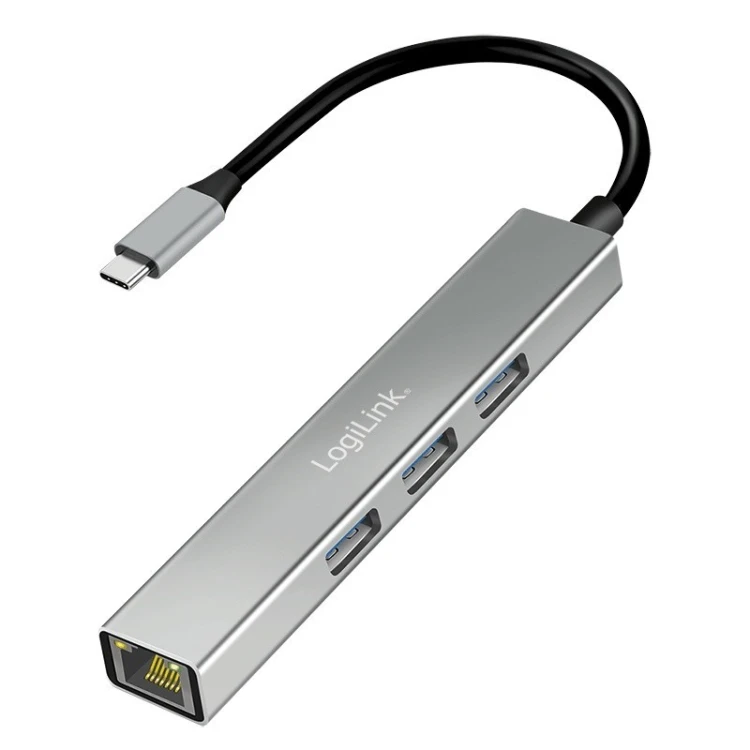 LogiLink HUB USB3.2 3xUSB-A, 1x RJ45 Gigabit Ethernet