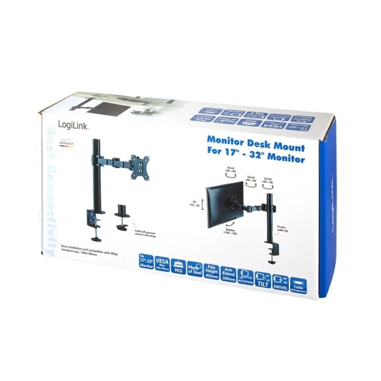 LogiLink Uchwyt do monitora 17-32 cale, stalowy, maks. 12kg