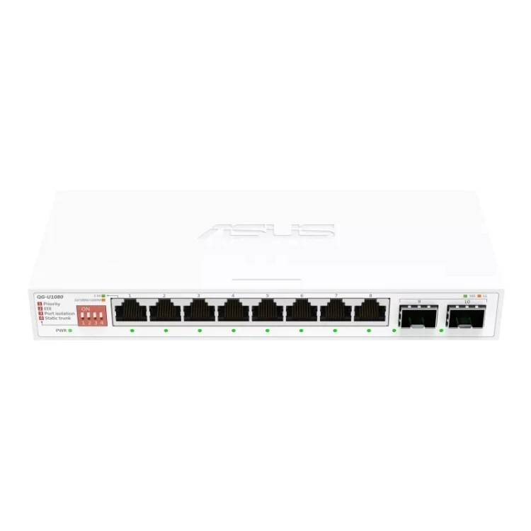 Asus Przełącznik niezarządzalny QG-U1080 8 portów 2.5G + 2 porty 10G SFP+