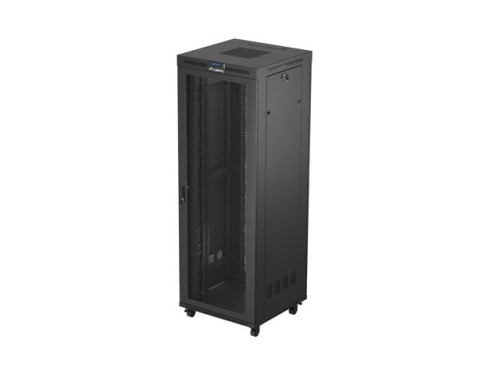 Lanberg Szafa instalacyjna rack stojąca 19 cali 47U 800x800 drzwi perforowane LCD czarna (Flat pack)