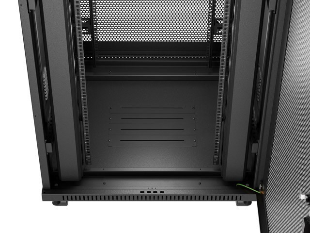 Lanberg Szafa instalacyjna rack stojąca 19 cali 47U 800x800 drzwi perforowane LCD czarna (Flat pack)