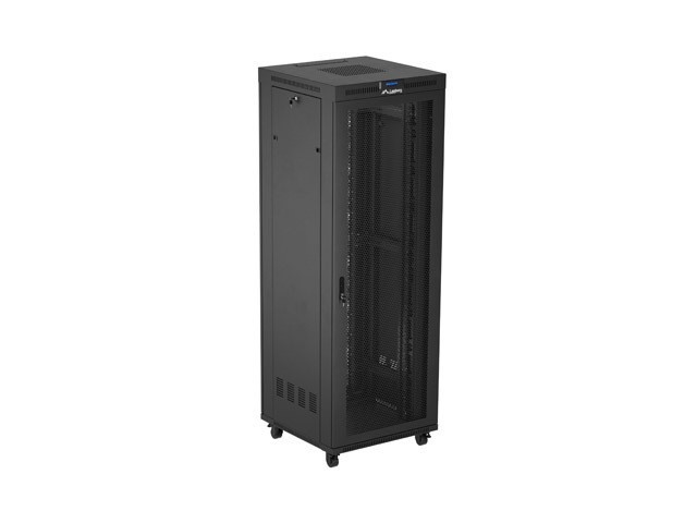 Lanberg Szafa instalacyjna rack stojąca 19 cali 47U 800x800 drzwi perforowane LCD czarna (Flat pack)