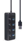 Gembird HUB 4-portowy USB 3.1 (Gen 1) z przełącznikami czarny