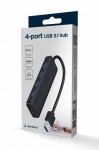 Gembird HUB 4-portowy USB 3.1 (Gen 1), z opcją zasilania zewnętrznego przez port USB-C
