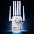 Qoltec Wzmacniacz syganłu WiFi 5 | Repeater | Access Point | AC1200 Mb/s| 6 anten | 2xRJ45 | 128MB