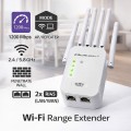 Qoltec Wzmacniacz syganłu WiFi 5 | Repeater | Access Point | AC1200 Mb/s| 6 anten | 2xRJ45 | 128MB