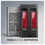 AXAGON EEM2-20GD Obudowa zewnętrzna aluminiowa USB-C 3.2 Gen2x2, Dual NVMe M.2 SSD 20gbps, Clone Master