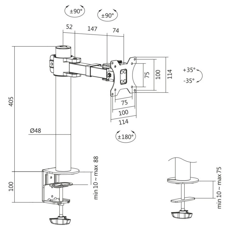 LogiLink Uchwyt do monitora 17-32 cale, stalowy, maks. 9kg